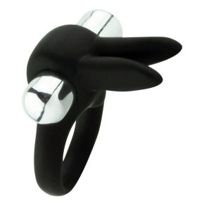 Lovetoy - Duosense Vibrating Rabbit Cockring - Zwart